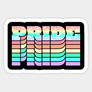 Pastel Pride Rainbow Mosaic Graphic Design Sticker